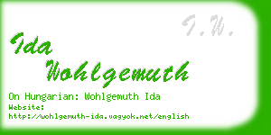 ida wohlgemuth business card